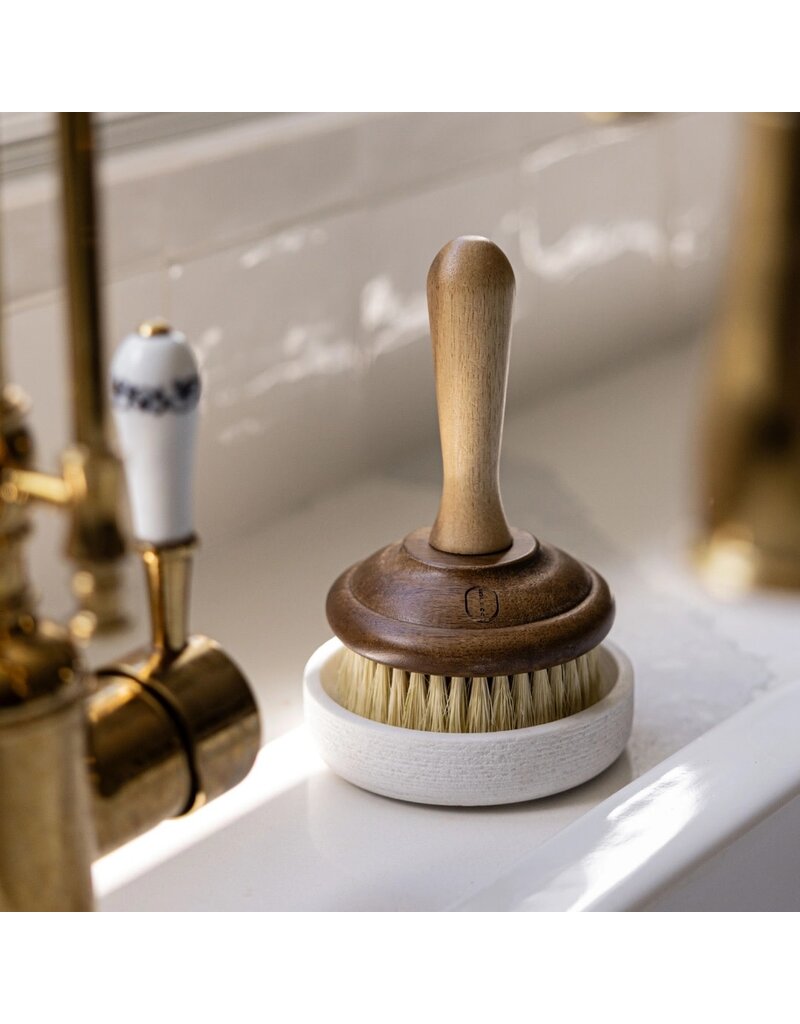 Luxe B Co White Marble Soap & Brush Holder