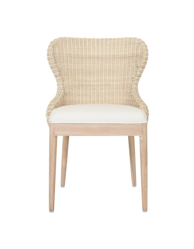 Jeffan Waverly Rattan Wing Back Dining Chair