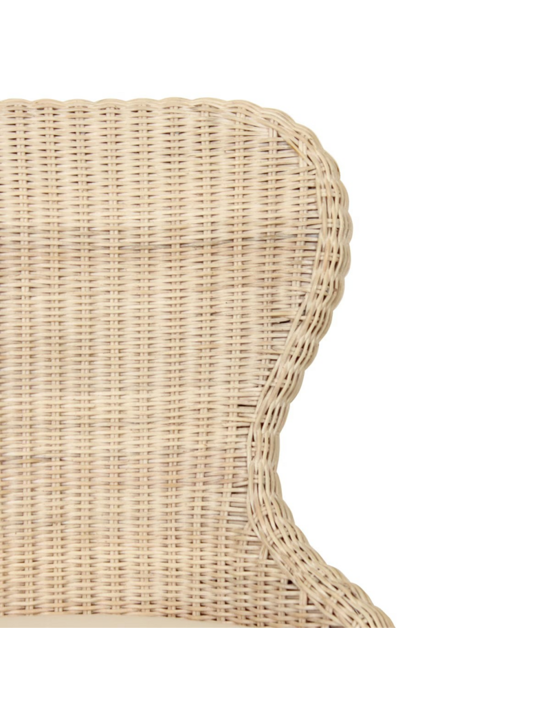 Jeffan Waverly Rattan Wing Back Dining Chair