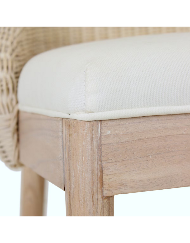 Jeffan Waverly Rattan Wing Back Dining Chair