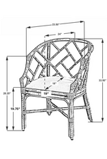 Jeffan Olive Green Hampton Chippendale Rattan Barrel Chair