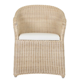 Jeffan Whitewash Eloise Rattan Armchair