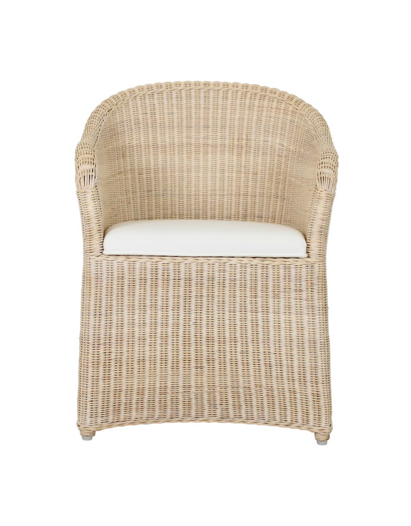 Jeffan Whitewash Eloise Rattan Armchair