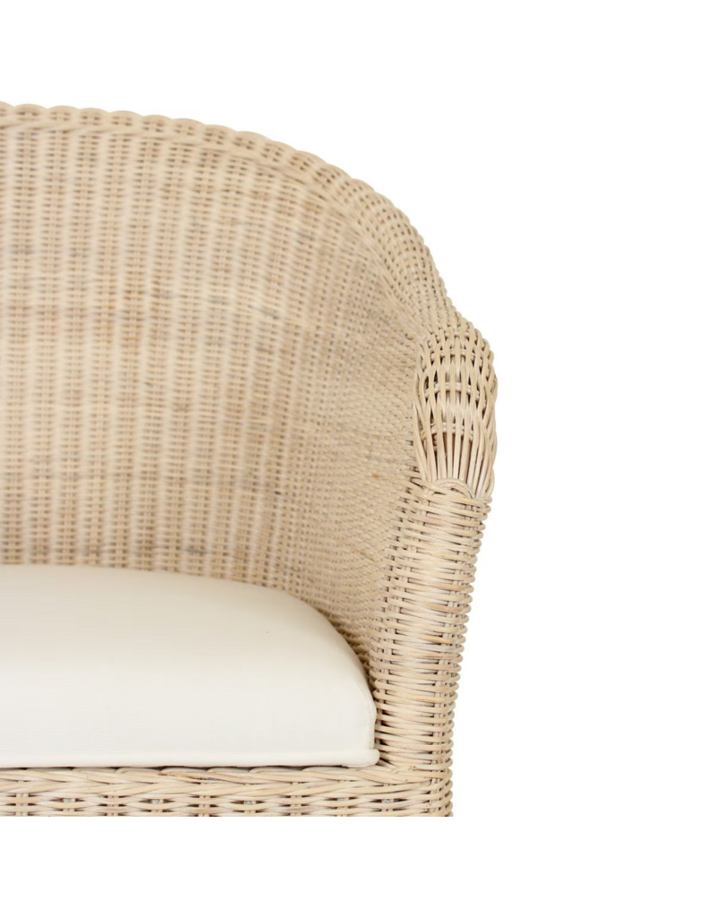 Jeffan Whitewash Eloise Rattan Armchair