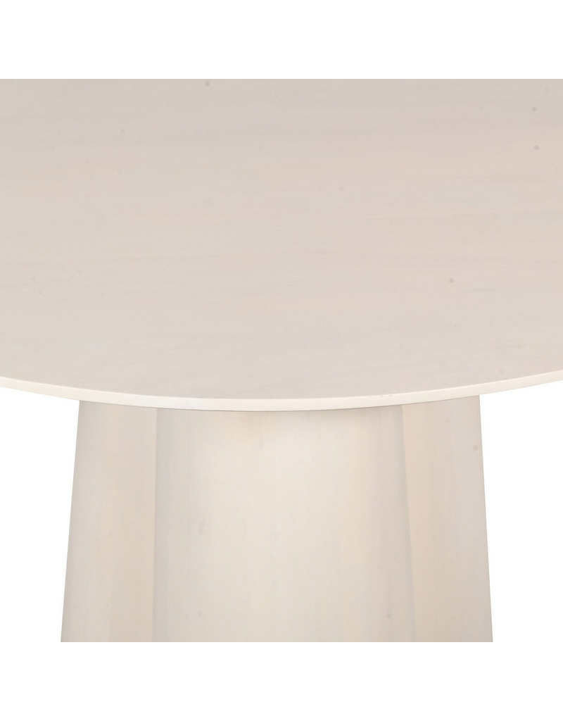 Jeffan 48" Round Clover Dining Table Whitewash