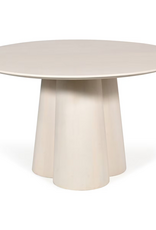 Jeffan 48" Round Clover Dining Table Whitewash