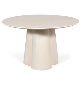 Jeffan 48" Round Clover Dining Table Whitewash