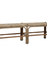 Jeffan Baylin Rattan Bench w/Banana Leaf Seat
