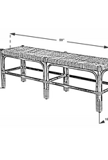 Jeffan Baylin Rattan Bench w/Banana Leaf Seat
