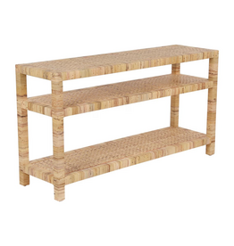 Jeffan 55" Palma Rattan Wrapped Console Table