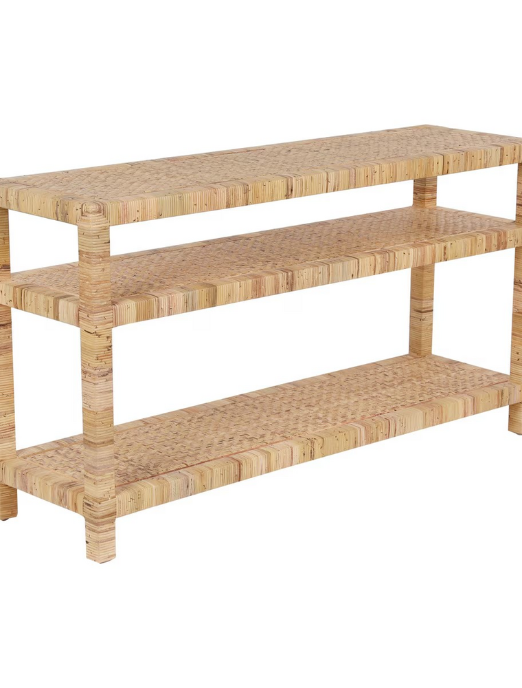 Jeffan 55" Palma Rattan Wrapped Console Table