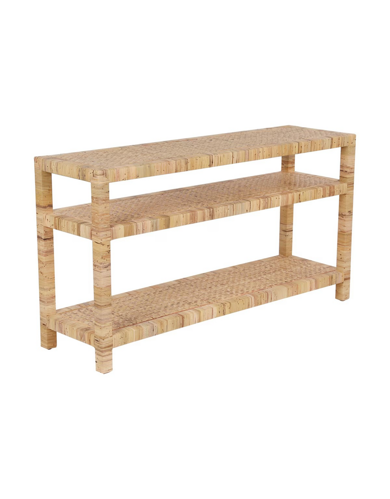 Jeffan 55" Palma Rattan Wrapped Console Table