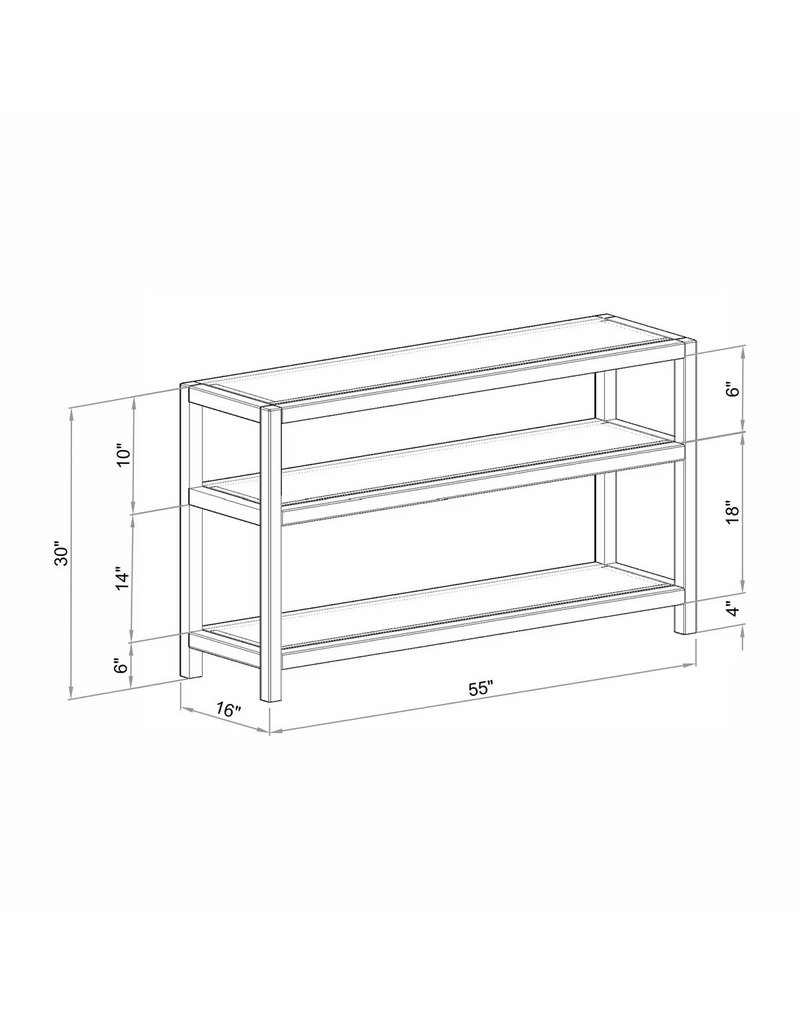 Jeffan 55" Palma Rattan Wrapped Console Table