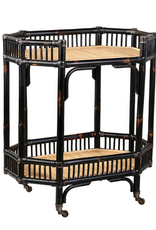 Jefferson Wren Rattan Bar Cart - Black