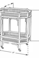 Jefferson Wren Rattan Bar Cart - Black