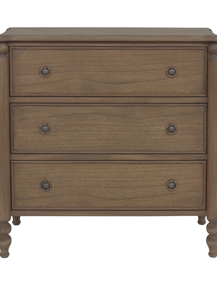 Jeffan 31.5" Ashford 3 Drawer Dresser - Chestnut Brown