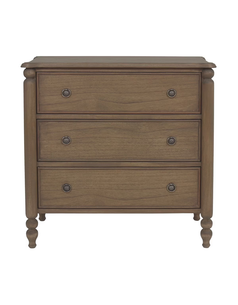 Jeffan 31.5" Ashford 3 Drawer Dresser - Chestnut Brown