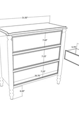 Jeffan 31.5" Ashford 3 Drawer Dresser - Chestnut Brown