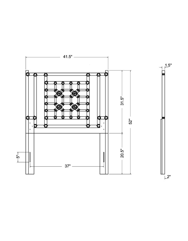 Jeffan Lattice Twin Headboard - Green