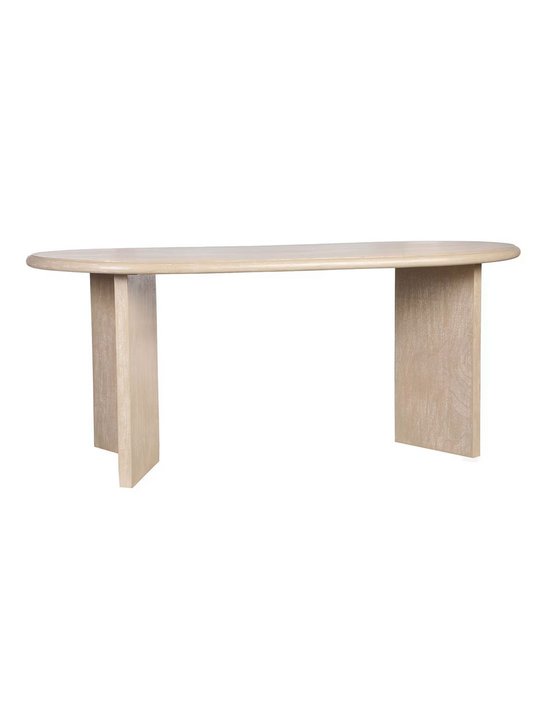 Jeffan 72" Oval Dining Table - White Wash