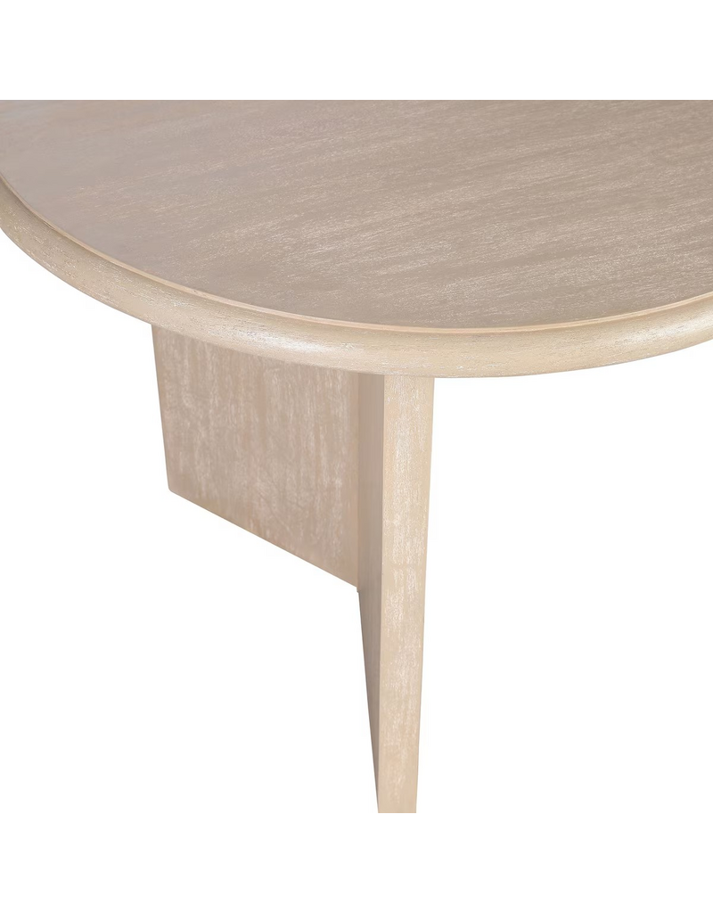 Jeffan 72" Oval Dining Table - White Wash