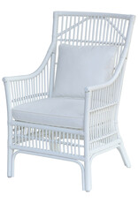 Jeffan Winston II Rattan Arm Chair - White