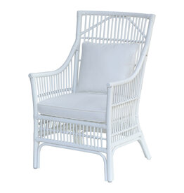 Jeffan Winston II Rattan Arm Chair - White