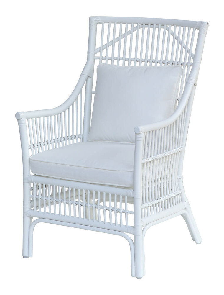 Jeffan Winston II Rattan Arm Chair - White