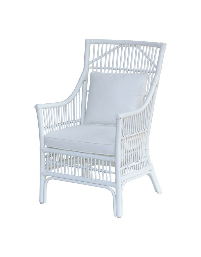 Jeffan Winston II Rattan Arm Chair - White