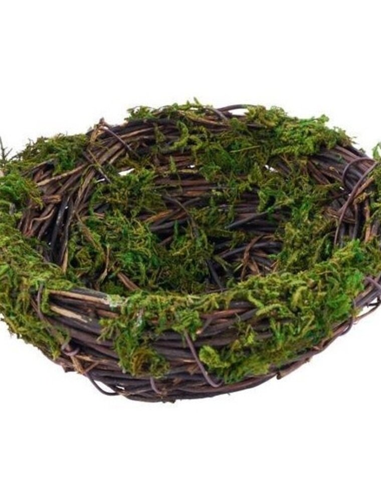 AB Floral 4" Dia Moss/Vine Bird Nest
