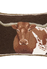 Peking Handicraft Longhorn Brown Background Hook Pillow