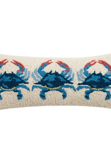 Peking Handicraft 3 Blue Crabs Hook Pillow