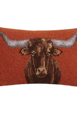 Peking Handicraft Longhorn Red Background Hook Pillow