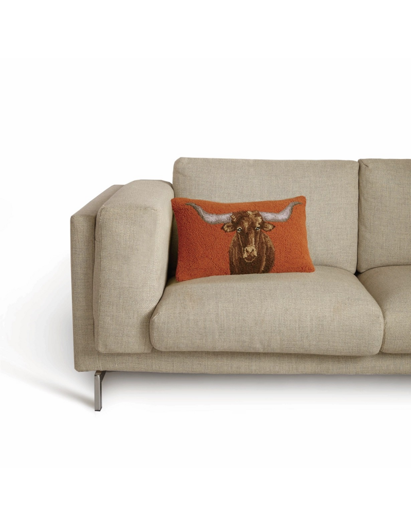 Peking Handicraft Longhorn Red Background Hook Pillow