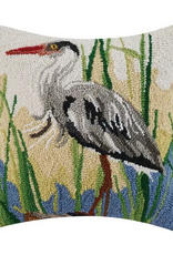 Peking Handicraft Great Blue Heron RIGHT Hook Pillow