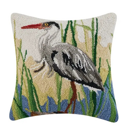 Peking Handicraft Great Blue Heron RIGHT Hook Pillow