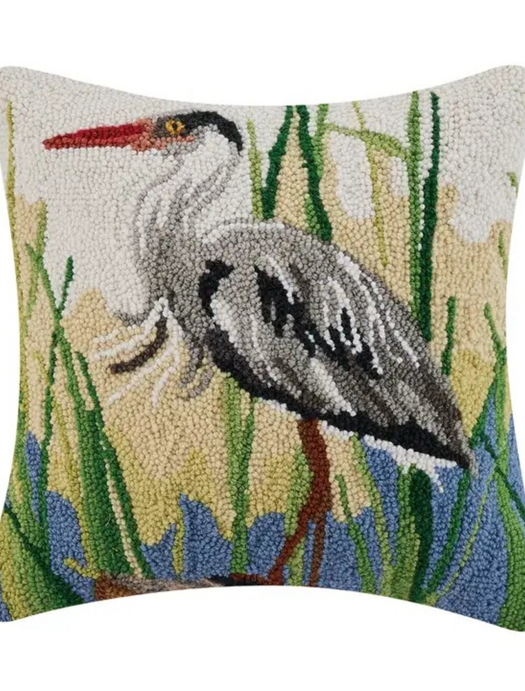 Peking Handicraft Great Blue Heron RIGHT Hook Pillow