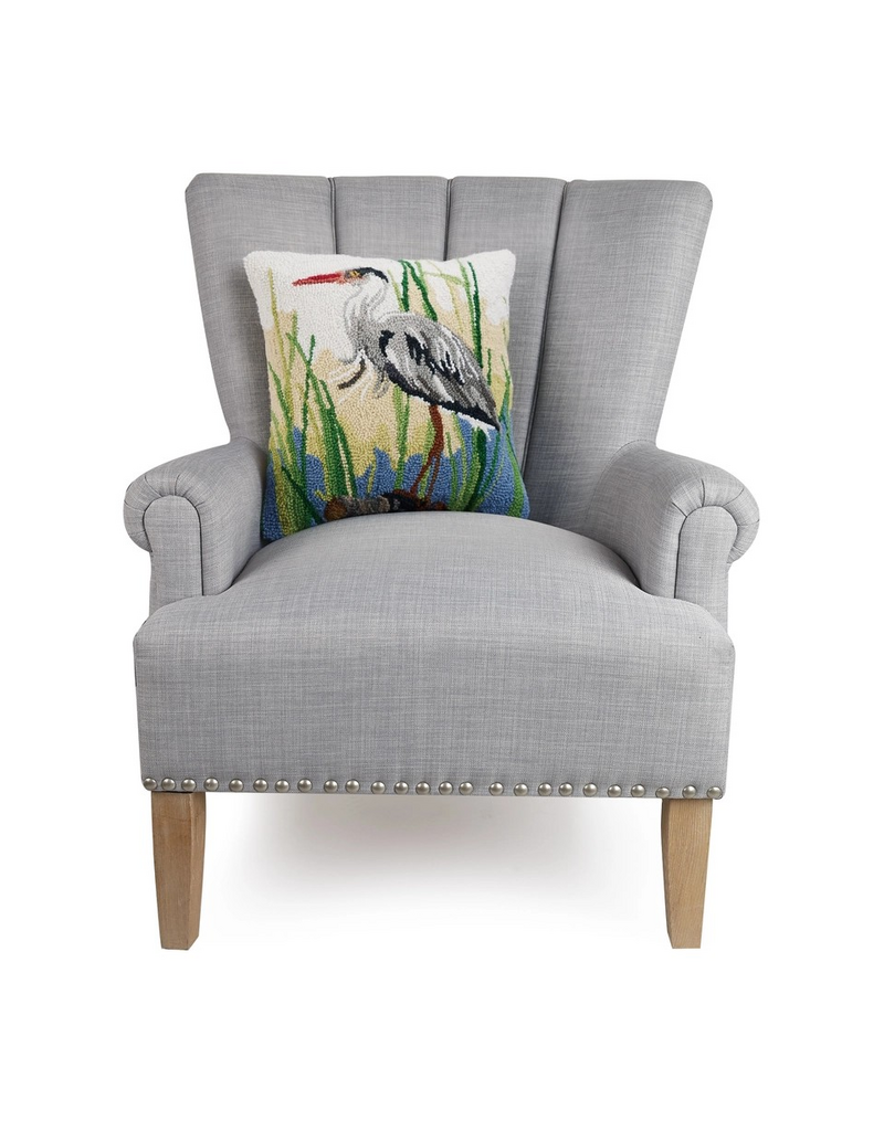 Peking Handicraft Great Blue Heron RIGHT Hook Pillow