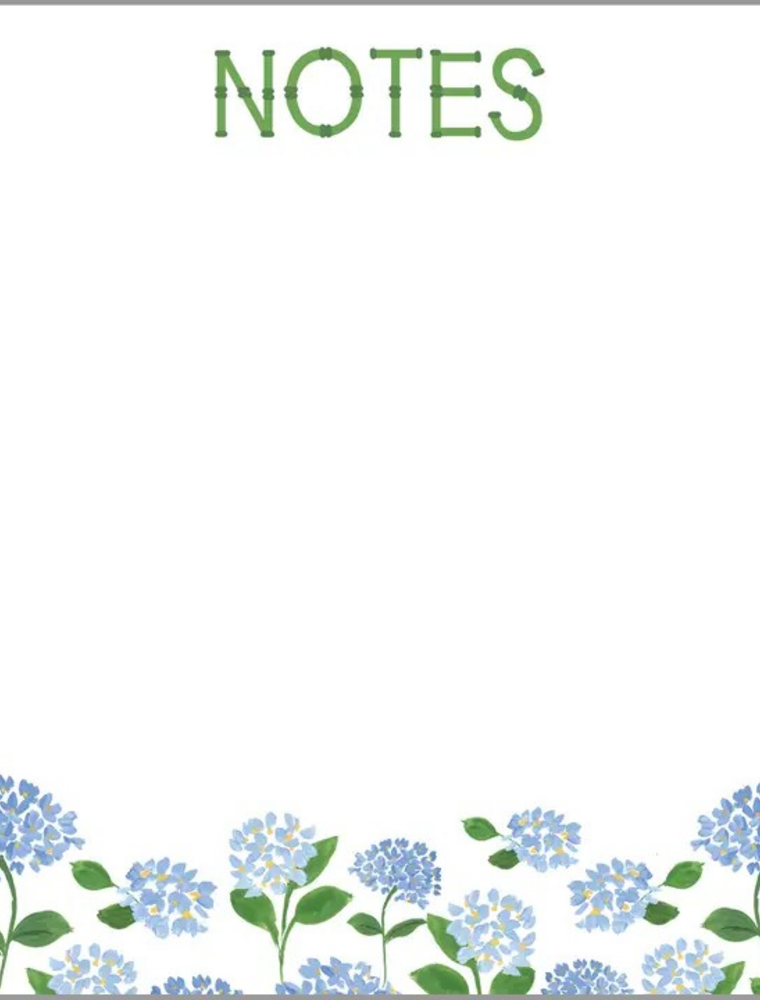 WH Hostess Social Stationery Blue Hydrangeas "Notes" Slab Notepad