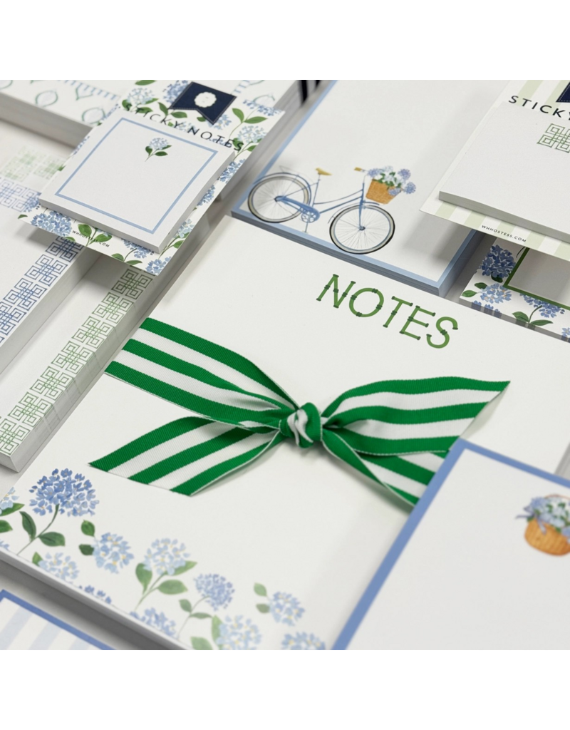 WH Hostess Social Stationery Blue Hydrangeas "Notes" Slab Notepad