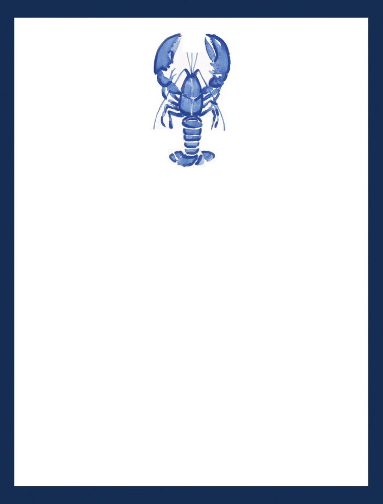 WH Hostess Social Stationery Blue Lobster Notepad