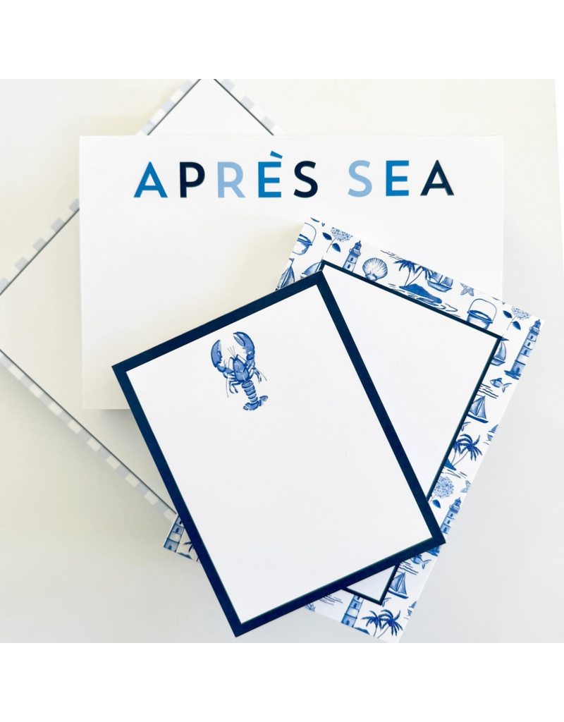 WH Hostess Social Stationery Blue Lobster Notepad