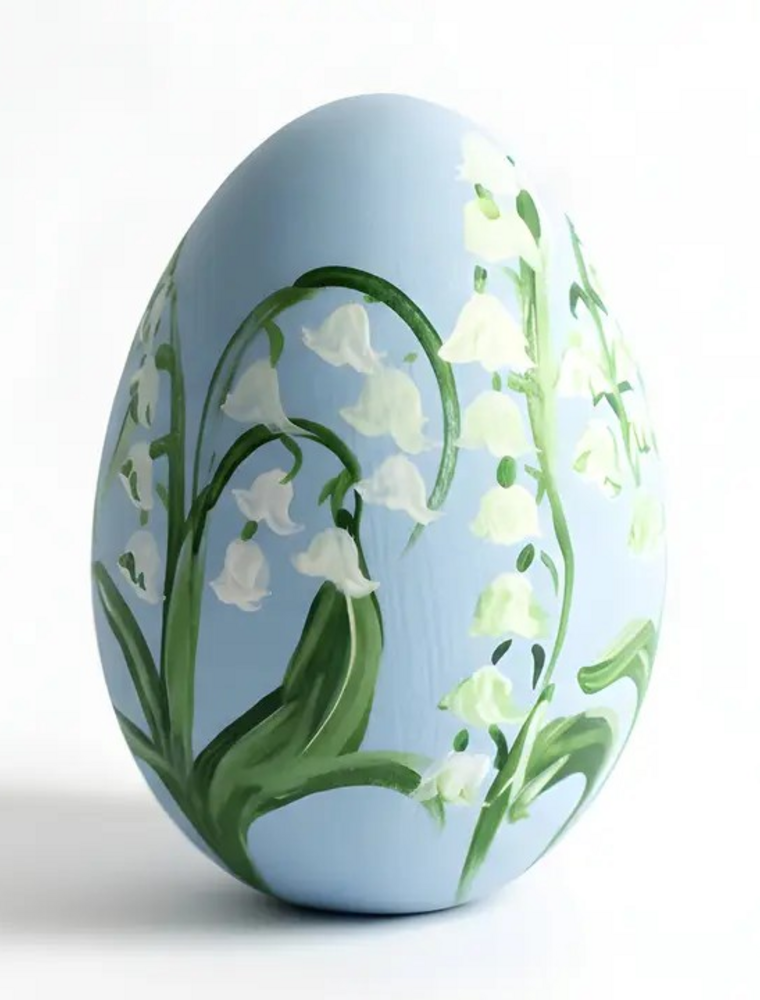 Josil Paperie Hand Painted Lily of the Valley Egg