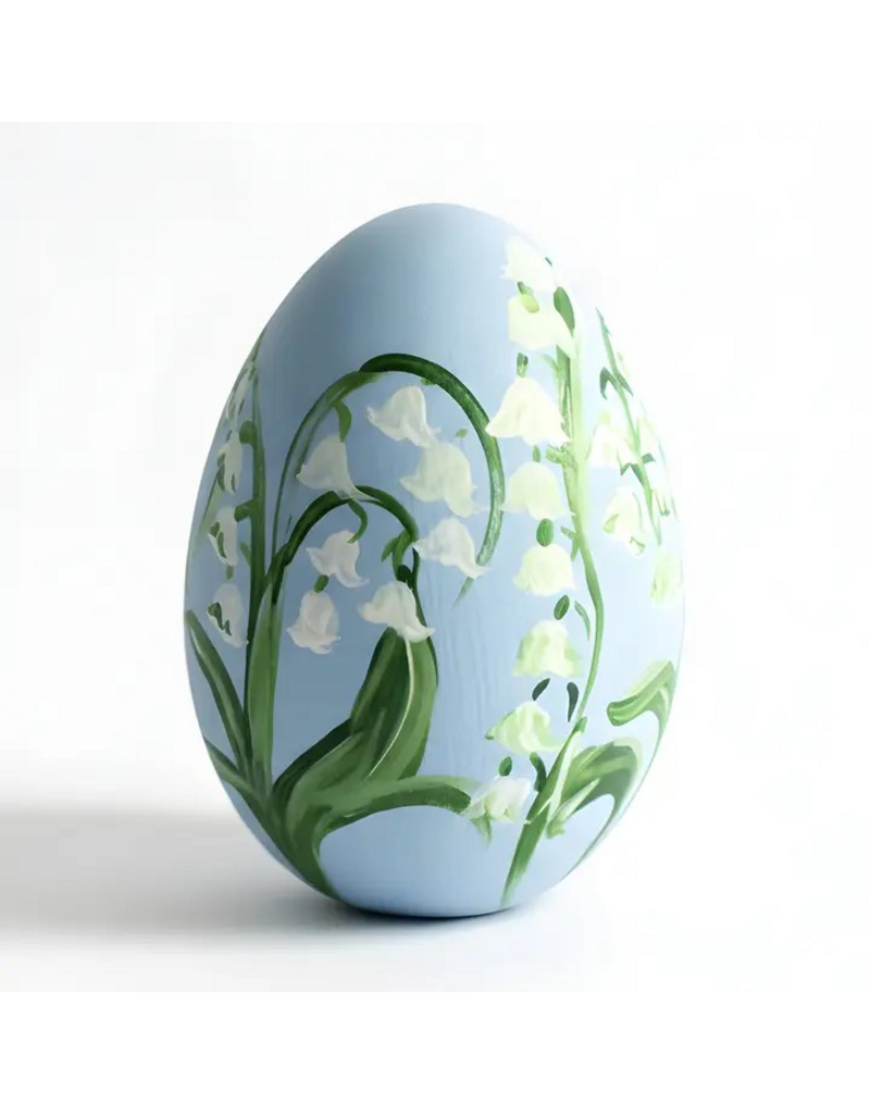 Josil Paperie Hand Painted Lily of the Valley Egg