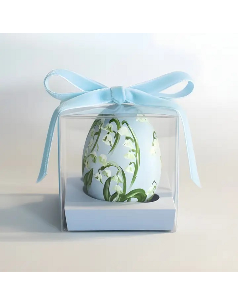 Josil Paperie Hand Painted Lily of the Valley Egg