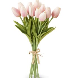 12 Stems Pink Real Touch Mini Tulip Bundle