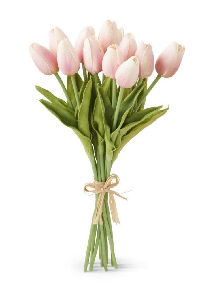 12 Stems Pink Real Touch Mini Tulip Bundle