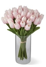 12 Stems Pink Real Touch Mini Tulip Bundle