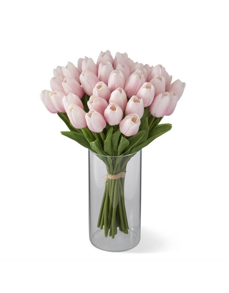 12 Stems Pink Real Touch Mini Tulip Bundle