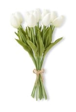 12 Stems  White Real Touch Mini Tulip Bundle